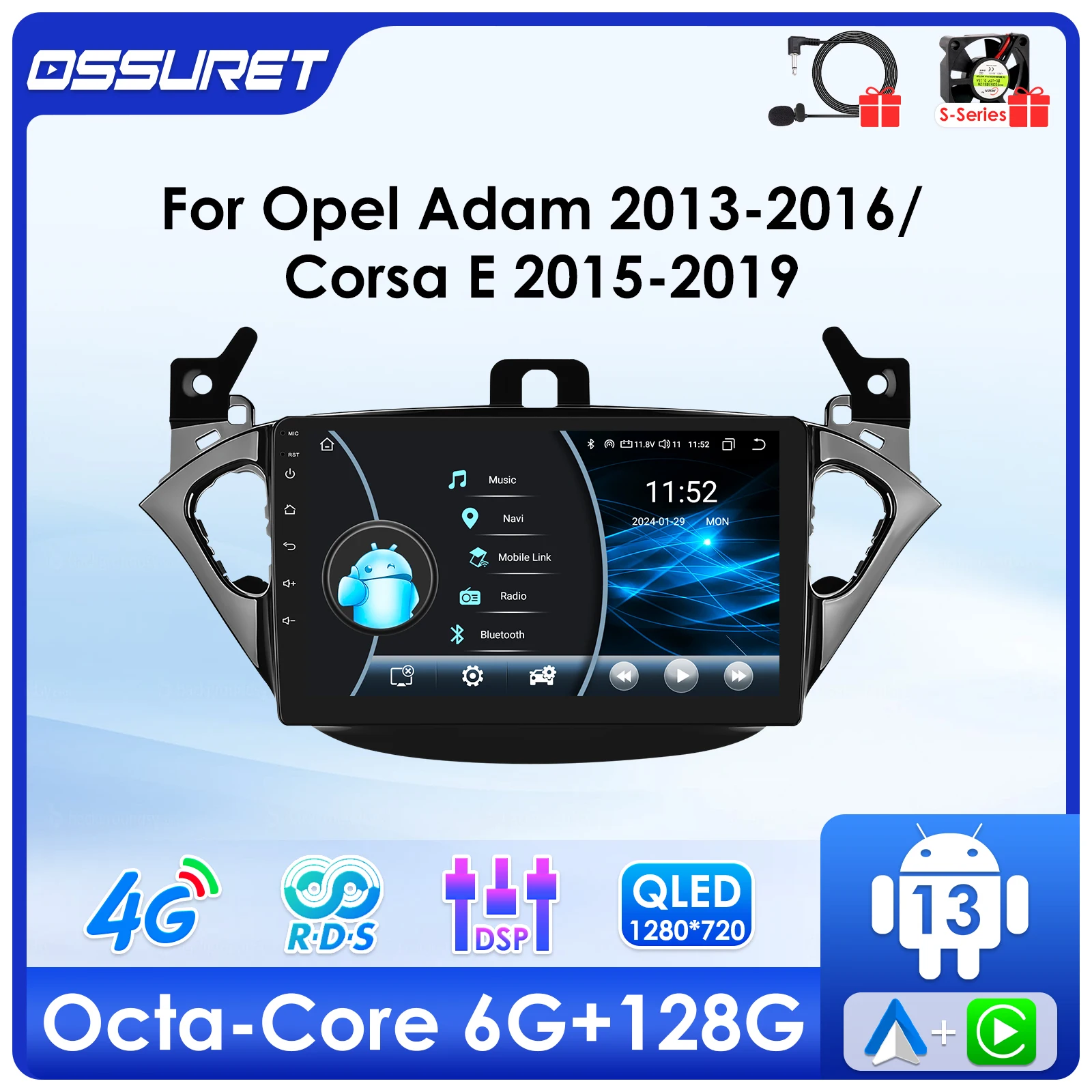 

Android 13 For Opel Corsa E 2015-2019 Car radio Stereo For Opel Adam 2013-2016 Multimedia player GPS navi Screen 2din 4G Carplay