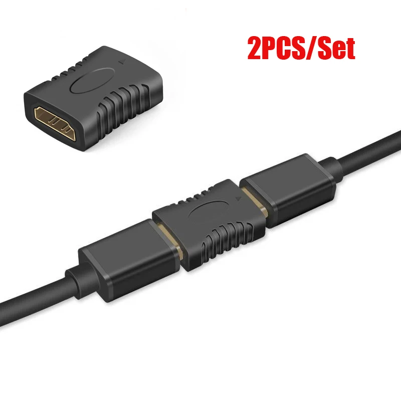 

2pc 4K HDMI-Compatible Converter 1080P HDTV Female to Female Cable Extend Adapter Cord Splitter for PS4/3 Monitor Laptop TV Box