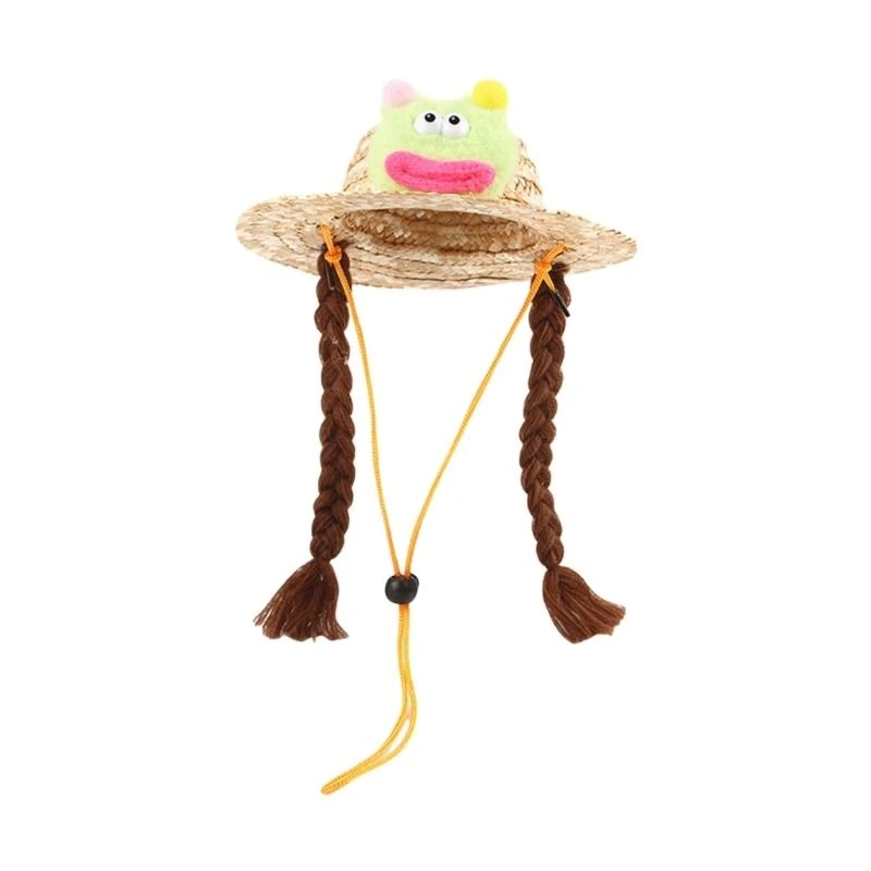 

Puppy Straw Hat Dog Sunbonnet Hat Devil Hat Summer Hat Outdoor Wear