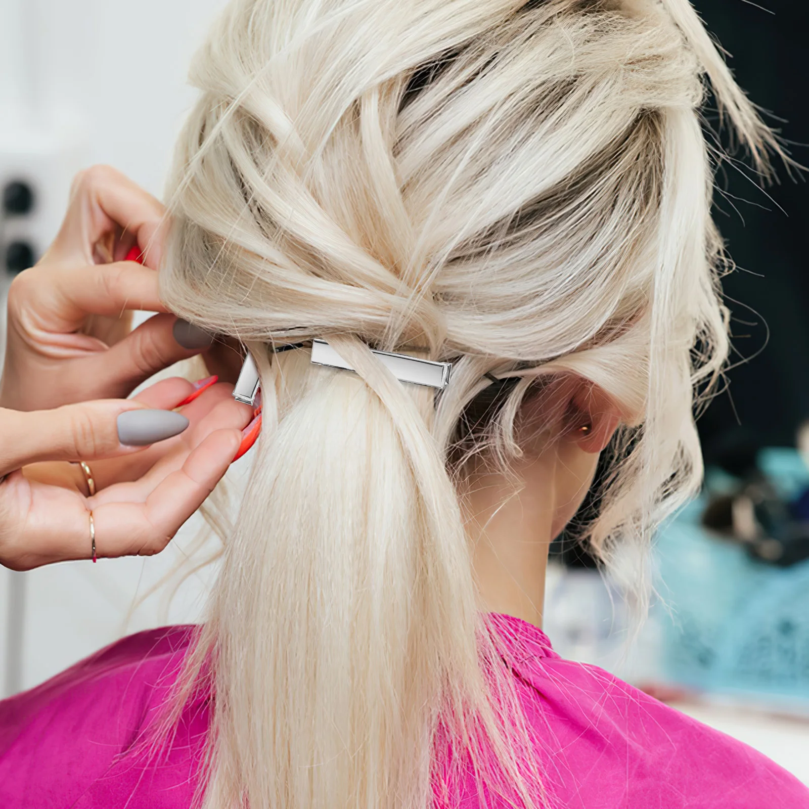 

100Pcs 4Cm Flat Metal Single Prong Alligator Clips DIY Hair Styling Accessories Mini Size Teeth Design for Thick Thin Hair