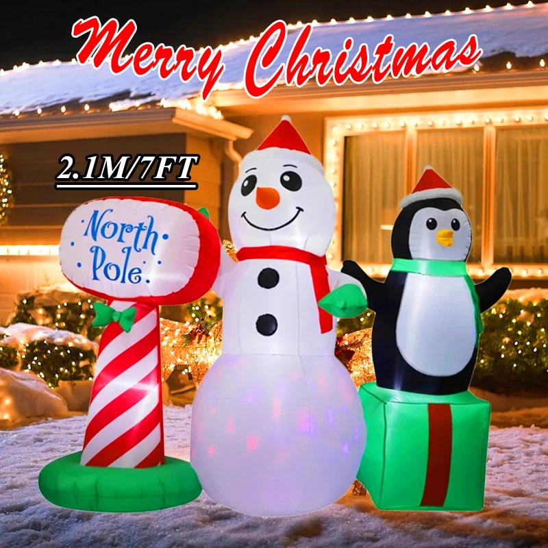 Christmas Decoration Home Inflatable Toys Gift Built-in LED Lights Indoor DIY New Year Xmas Party Prop Outdoor Yard Garden Decor