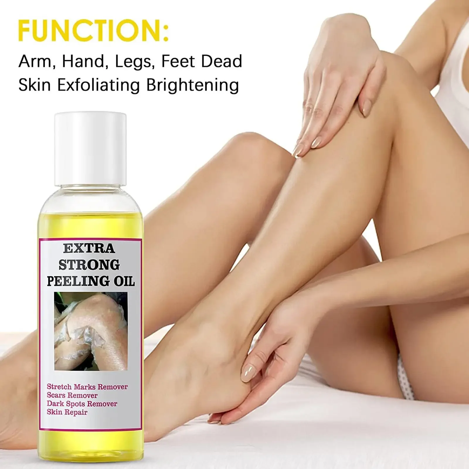 110ml gelbes Peeling öl Pflanze ätherisches Bleichen aufhellen Ellbogen Knie Hände aufhellen Hautton Gesichts körper massage öl