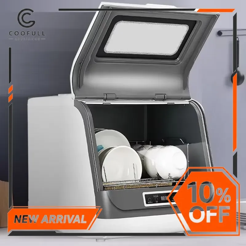 Mini Dishwasher Portable Countertop Automatic Washing Machine Smart Desktop Compact Home Kitchen Glass High Temperature