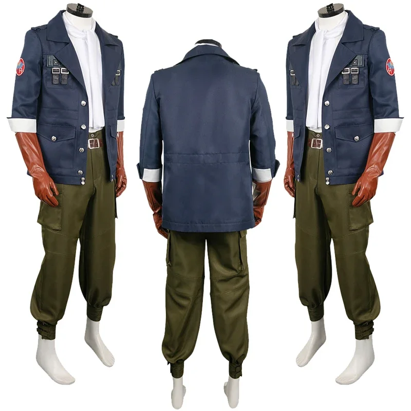 Cid Cosplay juego de viento Final Cosplay disfraz de fantasía Anime disfraz chaqueta guantes traje hombres juego de rol traje de fantasía de Halloween