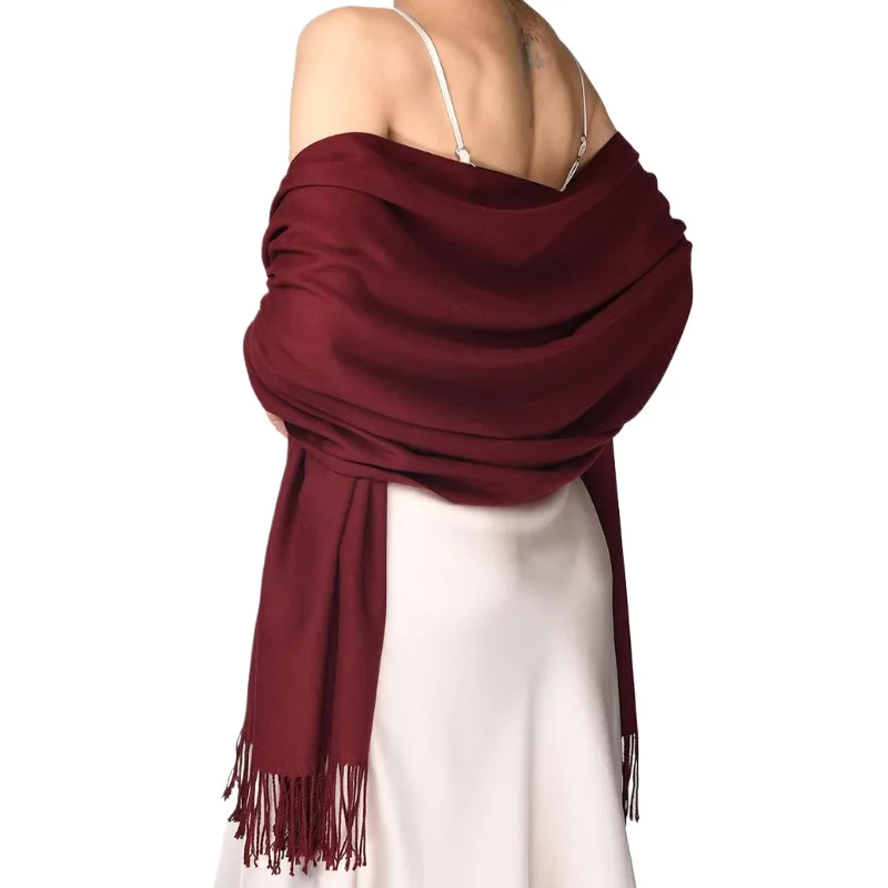 

70*200Women's Imitation Cashmere Shawl and Shawl Evening Dress Long Scarf Wedding Bride Bridesmaid Shawl Gift Solid Color Scarf