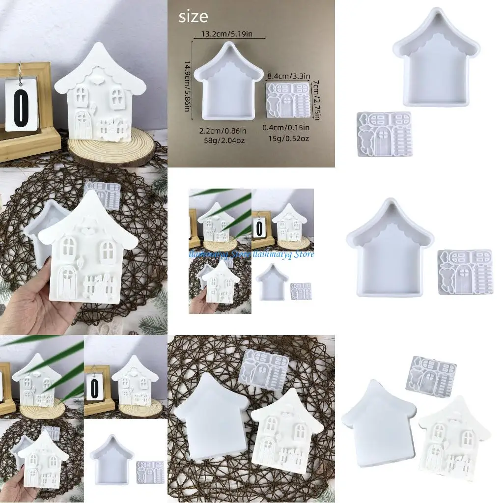 

573B 2pcs Reusable Sturdy Silicone Moulds for Rabbits Houses And Holders Designs for Creative Household Decoration