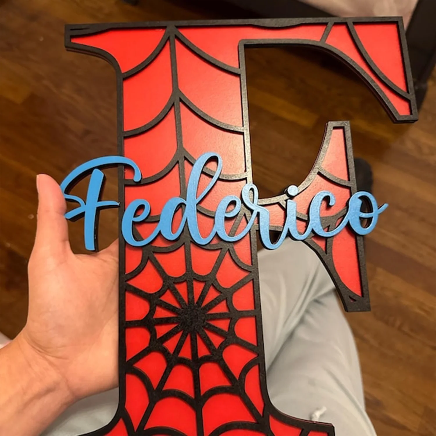 1pc Customized Double-layer Wooden Name Tag Decoration, Suitable for Home Decoration, Parties, Weddings, and Special Occasions