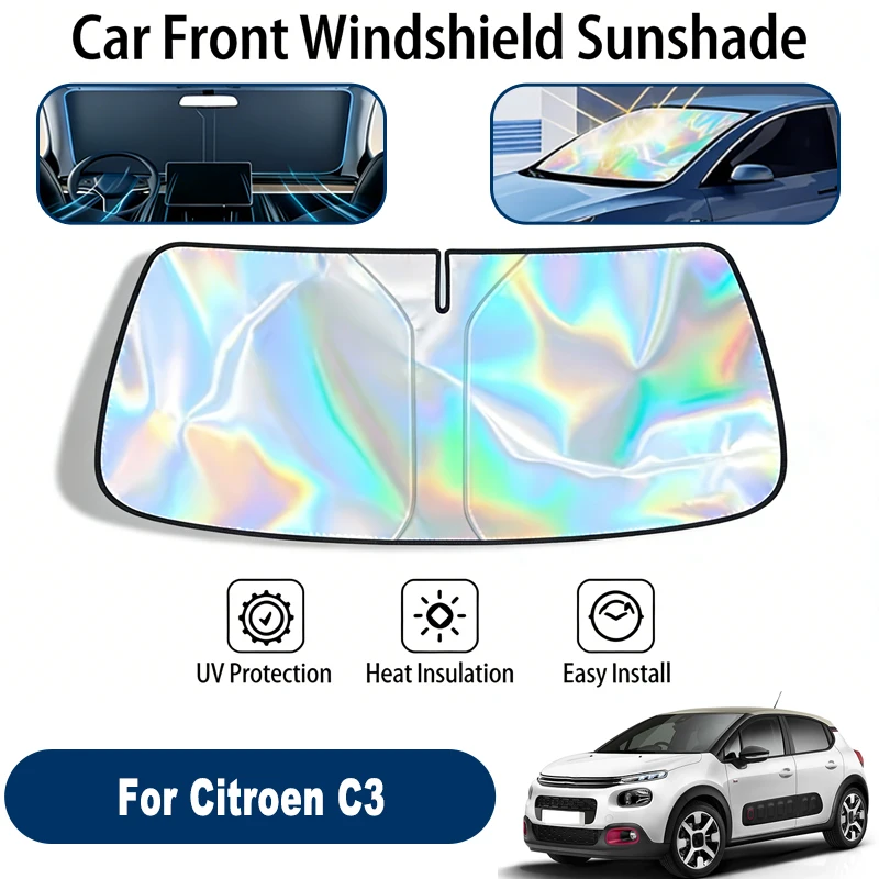 

Car Windshield Sun Shade UV Reflective Sun Visor Protection Cover For Citroen C3 2002-2026