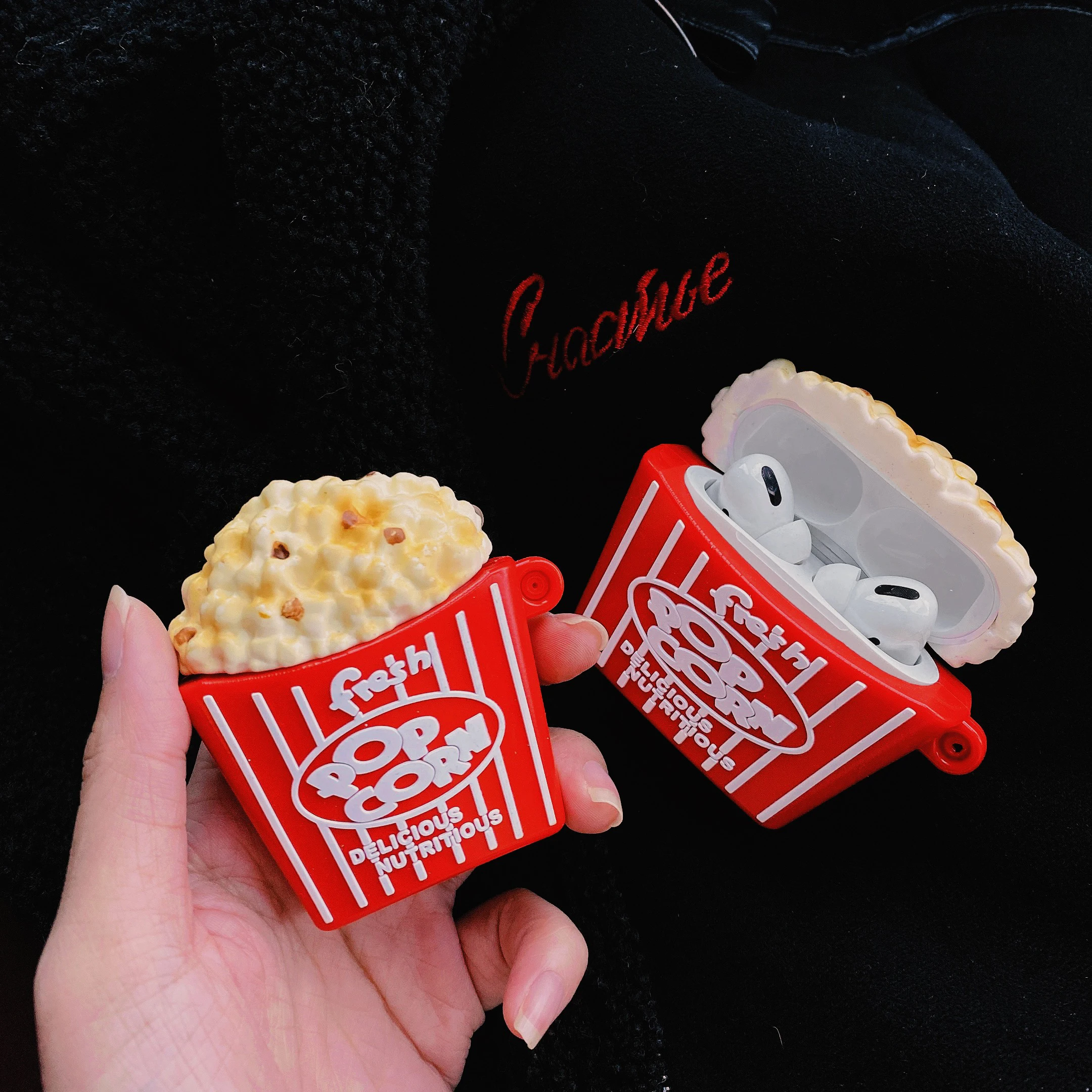 

Cover for Apple AirPods 1 2 3 3rd Case for AirPods Pro 2 Case 3D Silicone Simulation Popcorn Waterproof Earphone Case