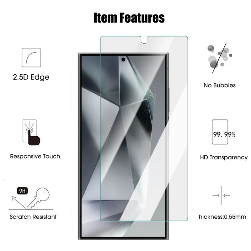 5-1PCS Screen Protector for Samsung Galaxy S25 24 23plus Ultra Tempered Glass Fingerprint Scanning Anti-scratch Protective Films