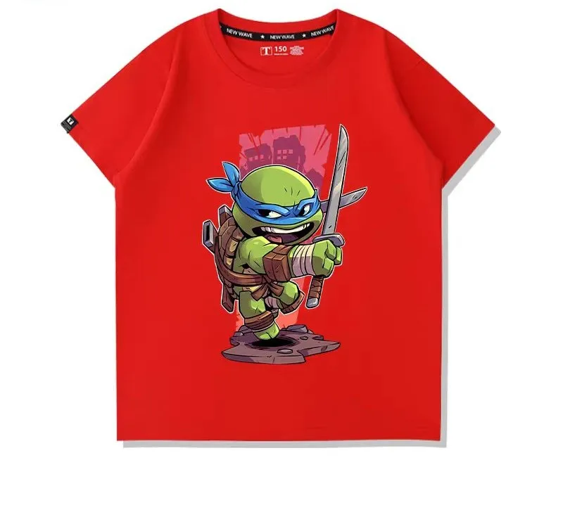 Nick - New Model - Ninja Turtles Cartoon Print Children's Fashion Cute Soft Comfortable Boys' and Girls' T-Shirt