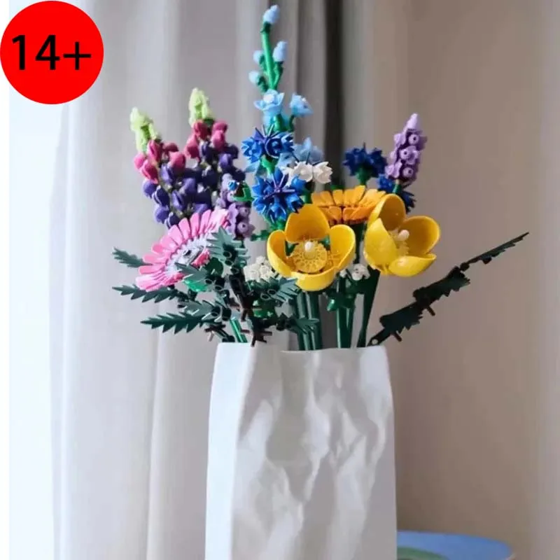 

Набор строительных блоков для создания рождественского цветочного букета, идеальный рождественский подарок и аксессуар для адвент-календаря