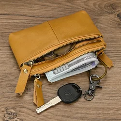 2025 Hot Sale Credit Card Short Purse Genuine Leater Card Wallet For Men Woman Wallet Coin Purse Cash Change Key Purse For Male
