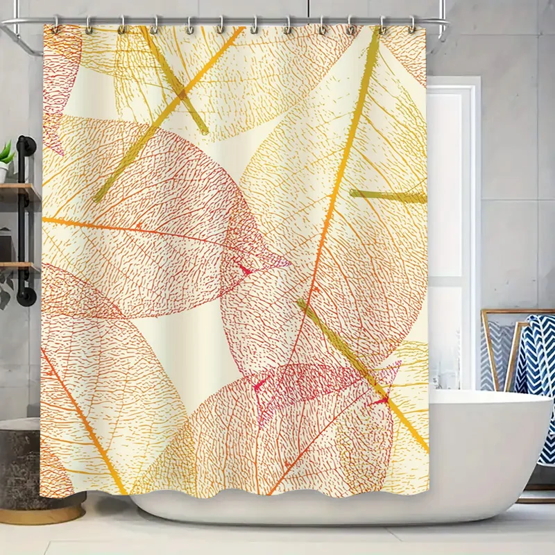 

Занавеска для душа с принтом листьев, декоративная водоотталкивающая занавеска для ванной комнаты, обустройство дома, современный дизайн, водонепроницаемая душевая панель