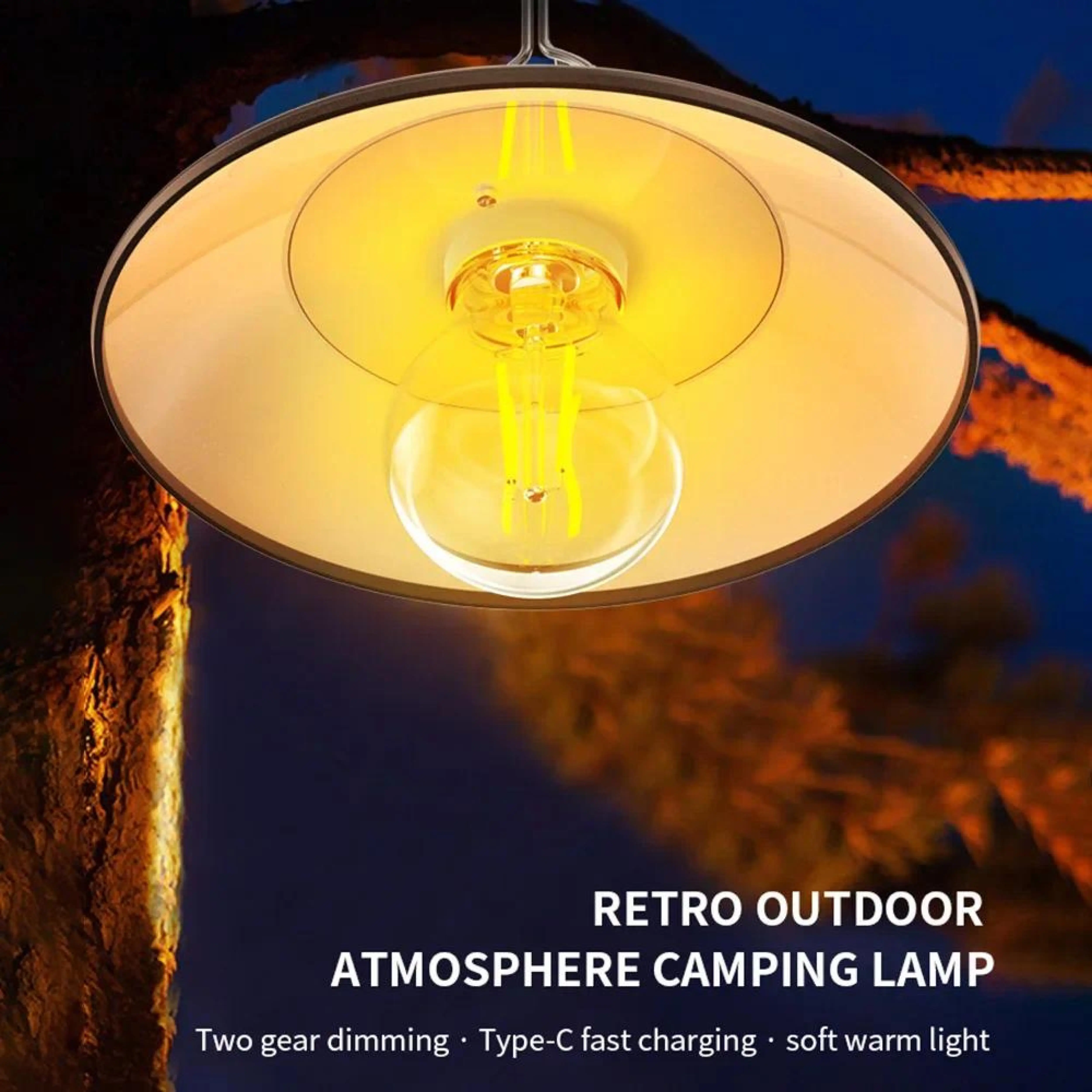 

Outdoor IPX4 Waterproof Hanging Tent Lamp Camping Light LED Portable Typc-C Rechargeable Ultra-long Battery Emergency Lantern