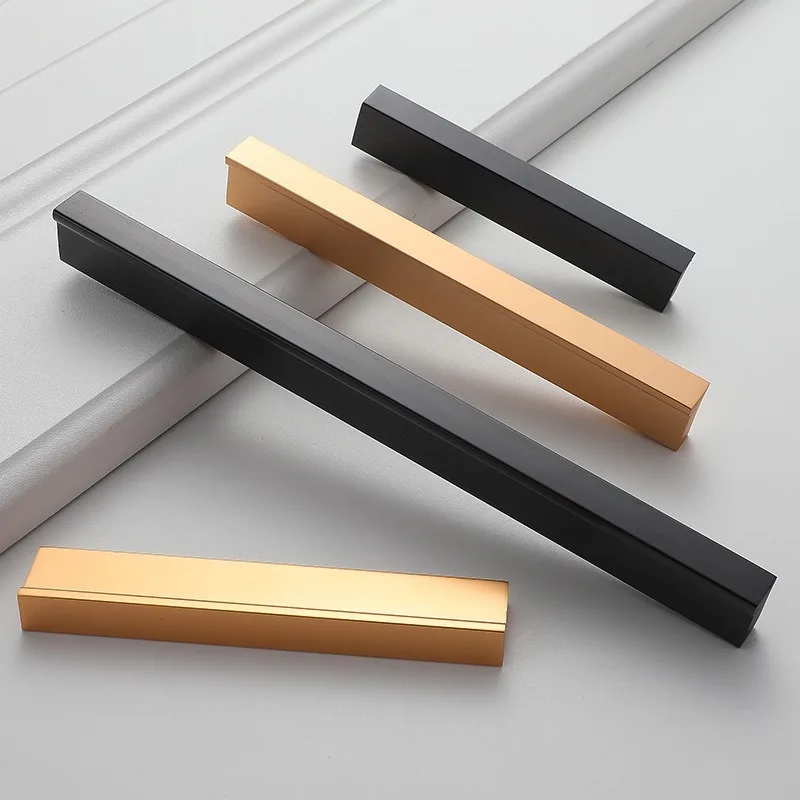 

20Pcs Black Gold Hidden Cabinet Handles Zinc Alloy Kitchen Cupboard Pulls Drawer Knobs Bedroom Door Furniture Handle Hardware