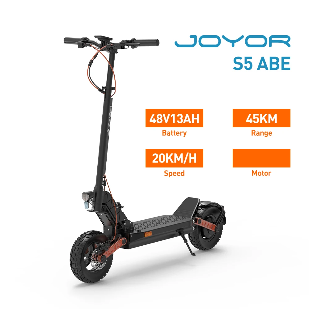 JOYOR S5(ABE) Zertifizierter Elektroroller, 48V 13Ah Konform mit Deutscher Straßenzulassung, E-Scooter, 20km/h Höchstgeschwindigkeit, 40-50km Reichweite, Tempomat, Erwachsenen-Roller