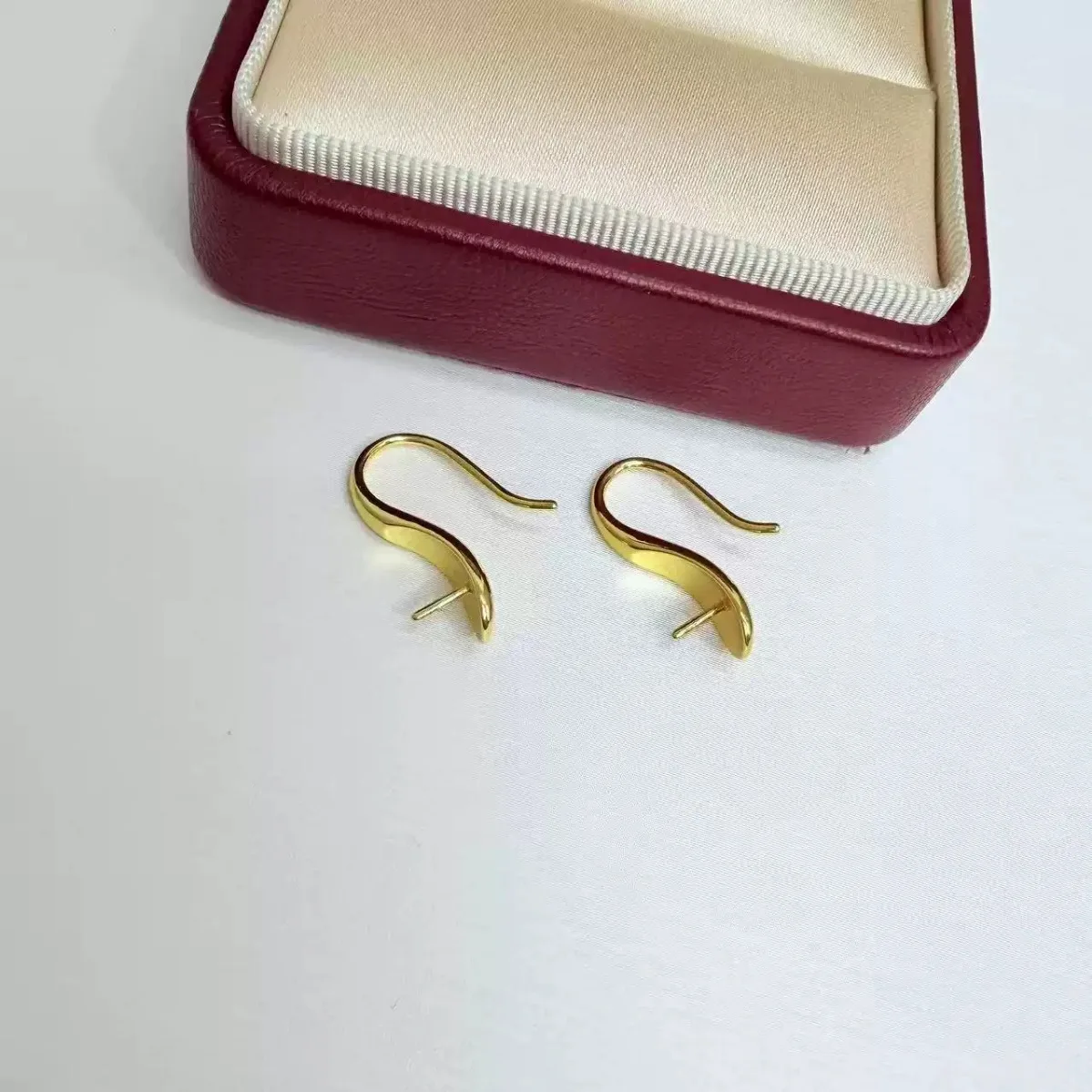 Brass Real Gold Plated Thick High Heel Blank Setting Women DIY Pearl Stud Earring Accessories Luxury Fits 8-14mm Pearls Exquisit