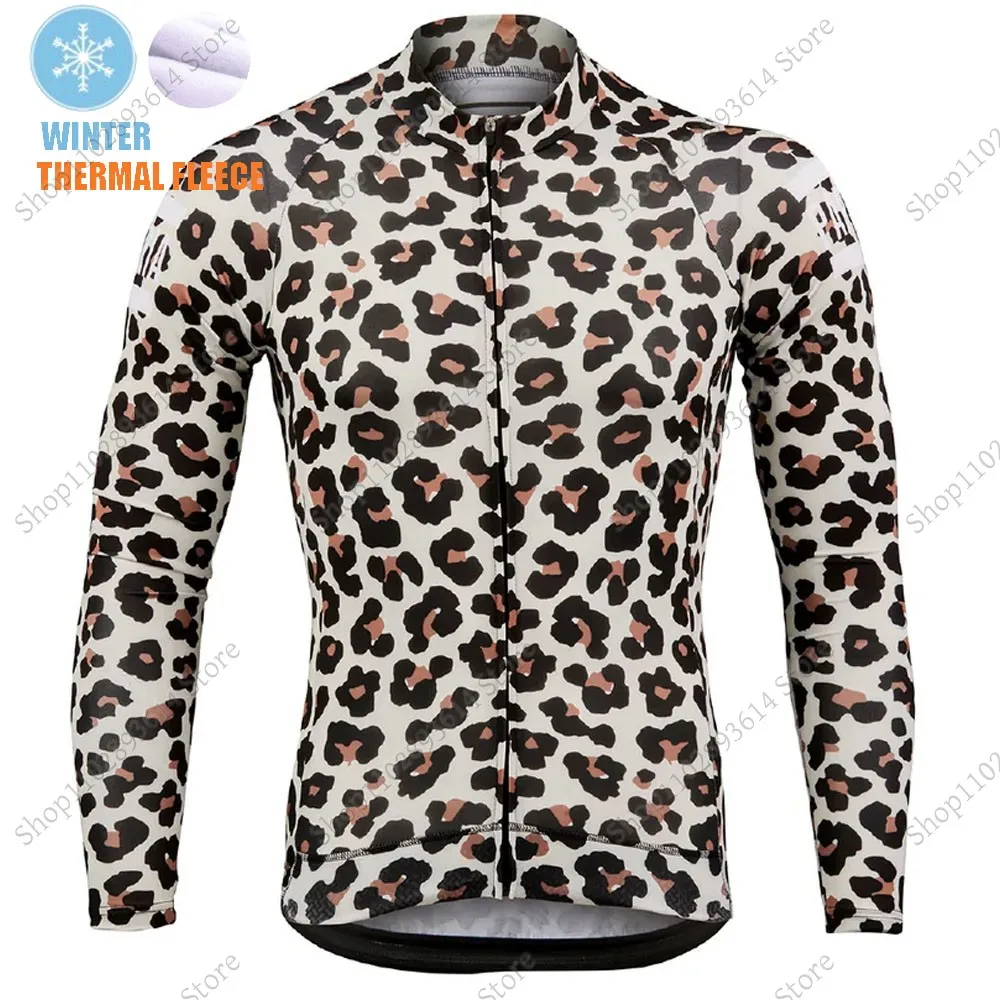 LEOPARD 2024 Cycling Jersey Set Mens Winter Long Sleeve Clothing Suit MTB Bike Road Pants Bib Wear Kits