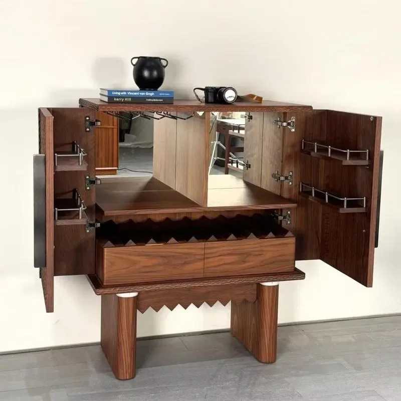 Medieval Style Solid Wood Locker for Living Dining Room Eco Friendly Durable Handmade Home Decoration Storage Cabinet