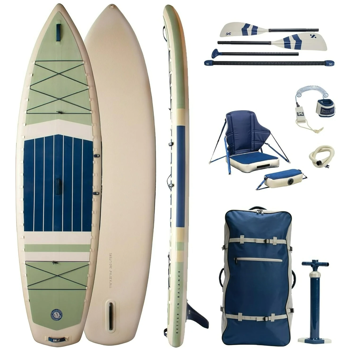 

2in1 Kayak & Paddle Board Bundle - Stand Up Paddle Board & Kayak, Incl. Seat, Paddle, Pump, Bag, 11.6 x 35.5 x 6, Custom
