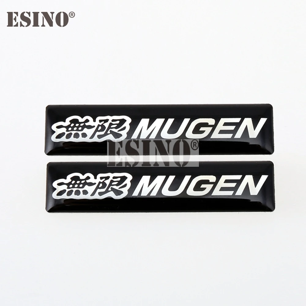 2 × تصفيف السيارة ثلاثية الأبعاد تصفيف السيارة الألومنيوم الغراء ملصق مائي صندوق السيارة شعار شارة لاصقة للسيارة لـ Mugen