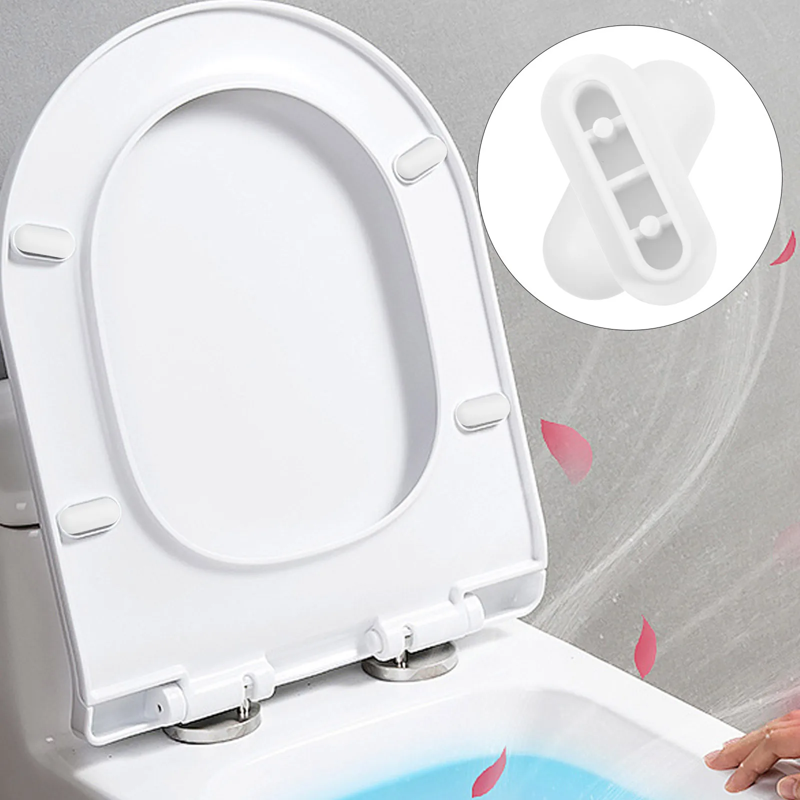 

8Pcs Bidet Parts Replacement Durable Bumper Kit Simple Installation Comfortable Bathroom Toilet Seat Buffers Toilet Seat Pads