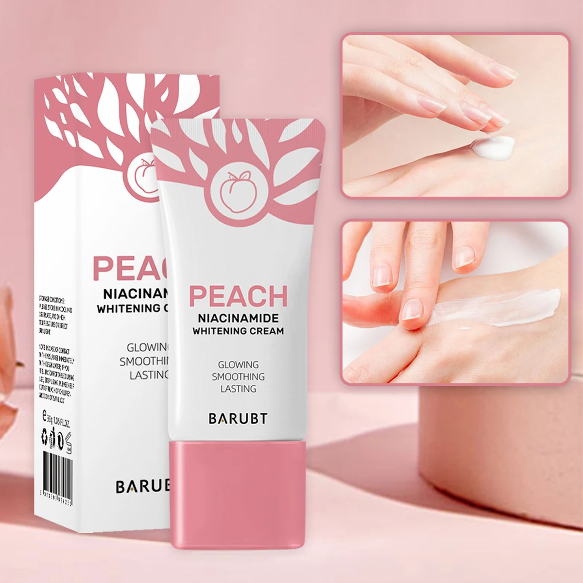 Peach Niacinamide Whitening Hand Cream Vitamin and Hyaluronic Acid Brightening Hydrogen Convenient Carrying