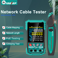 TOOLTOP Network Cable Tester 400M POE Lithium Battery AC/DC Digital Multimeter Open Cross Short Circuit Electrician Repair Tools