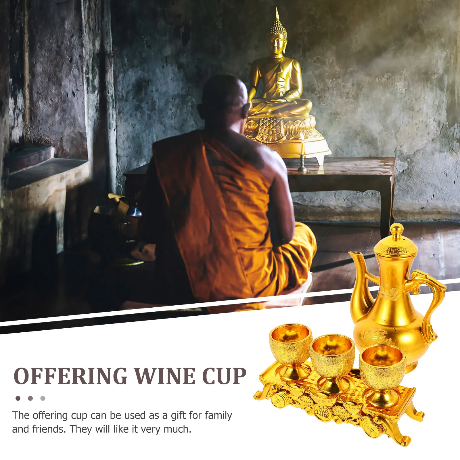 

1 Set Buddhist Water Offering Cup Goblet Pot For Meditation Worship Supplies Offering For Altar Sacred Ritual Holy Water Bowl