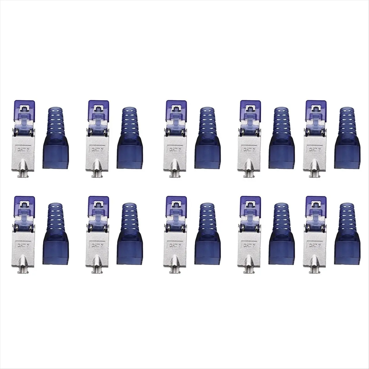 Super Sale 10Pcs CAT7 RJ45 Connector Plug Without Crimping Tool 23/24AWG Zinc Alloy Shielded Network Cable RJ45 Plug A
