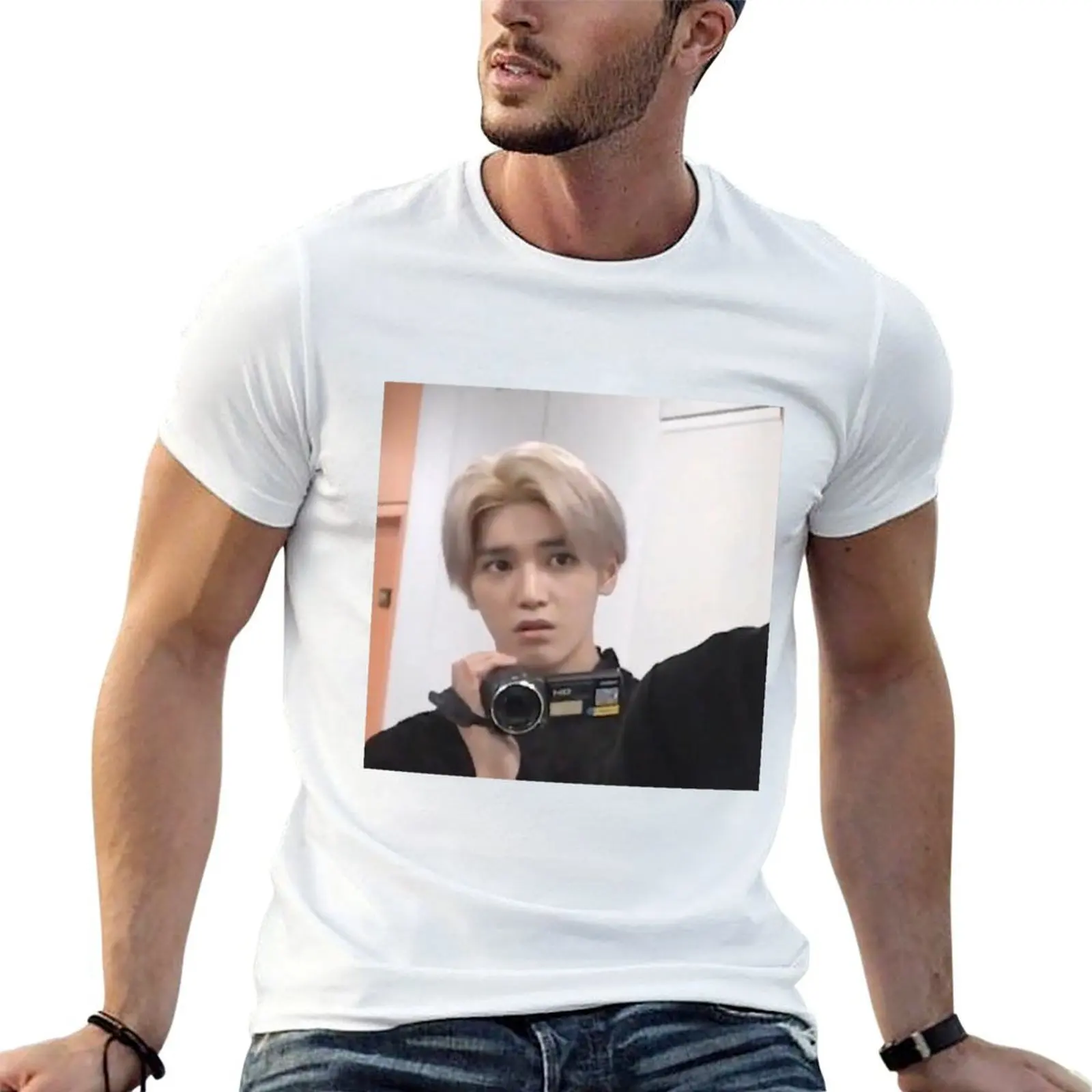

taeyong caught in 4k meme T-Shirt man tshirt graphic t shirts for man t shirts for man pack cotton T-Shirt