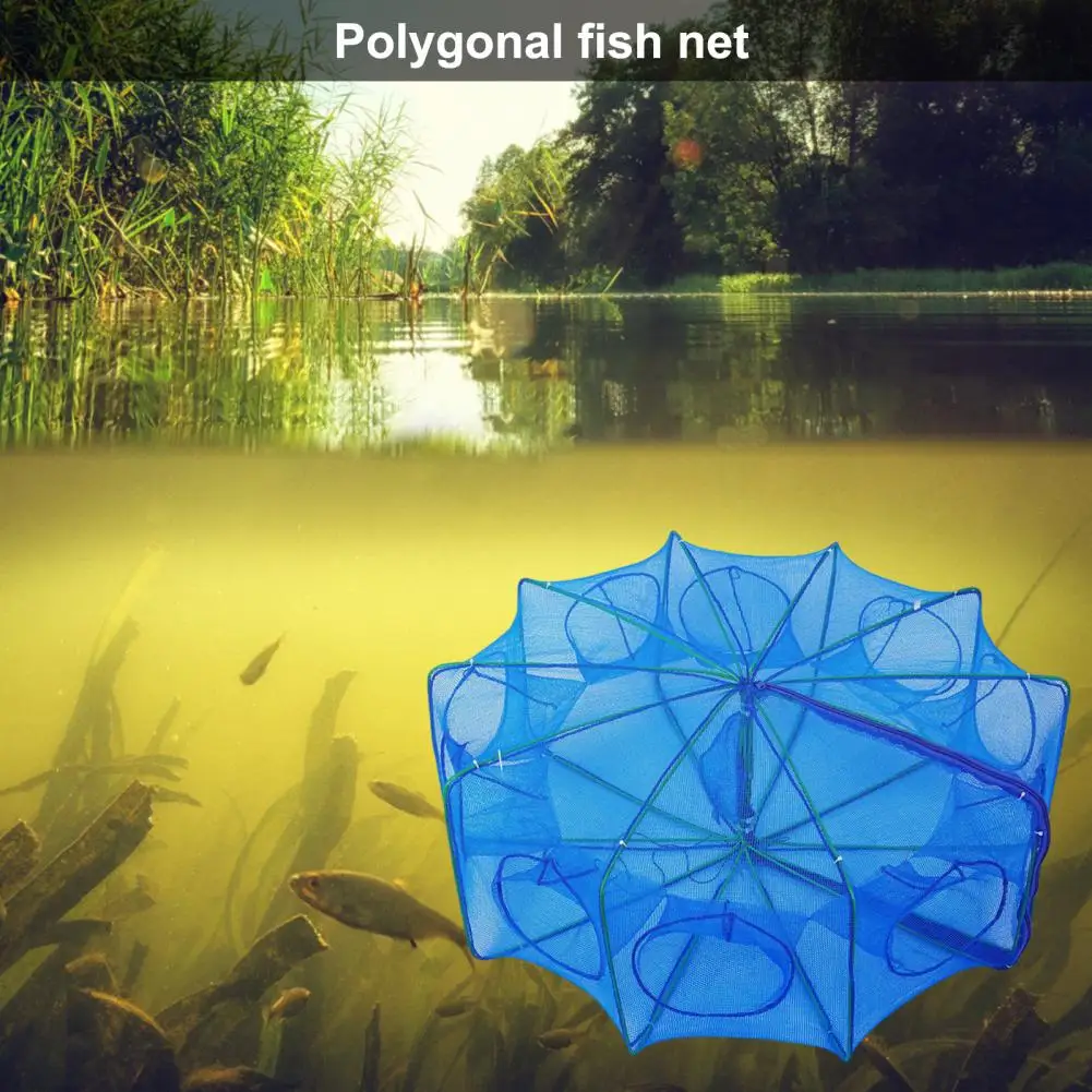 Foldable Fishing Trap Net 6/8-Hole Hexagon/Octagon Fishing Bait Trap Fishing Net Catch Cage Crayfish Crab Accessories