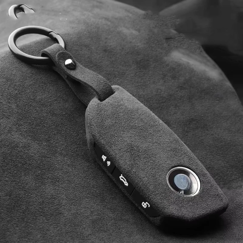For BMW 7 Series 2023 New 740li X7 I7 Series Alcantara Suede Keycase Key Case Keychain  Car Accessories