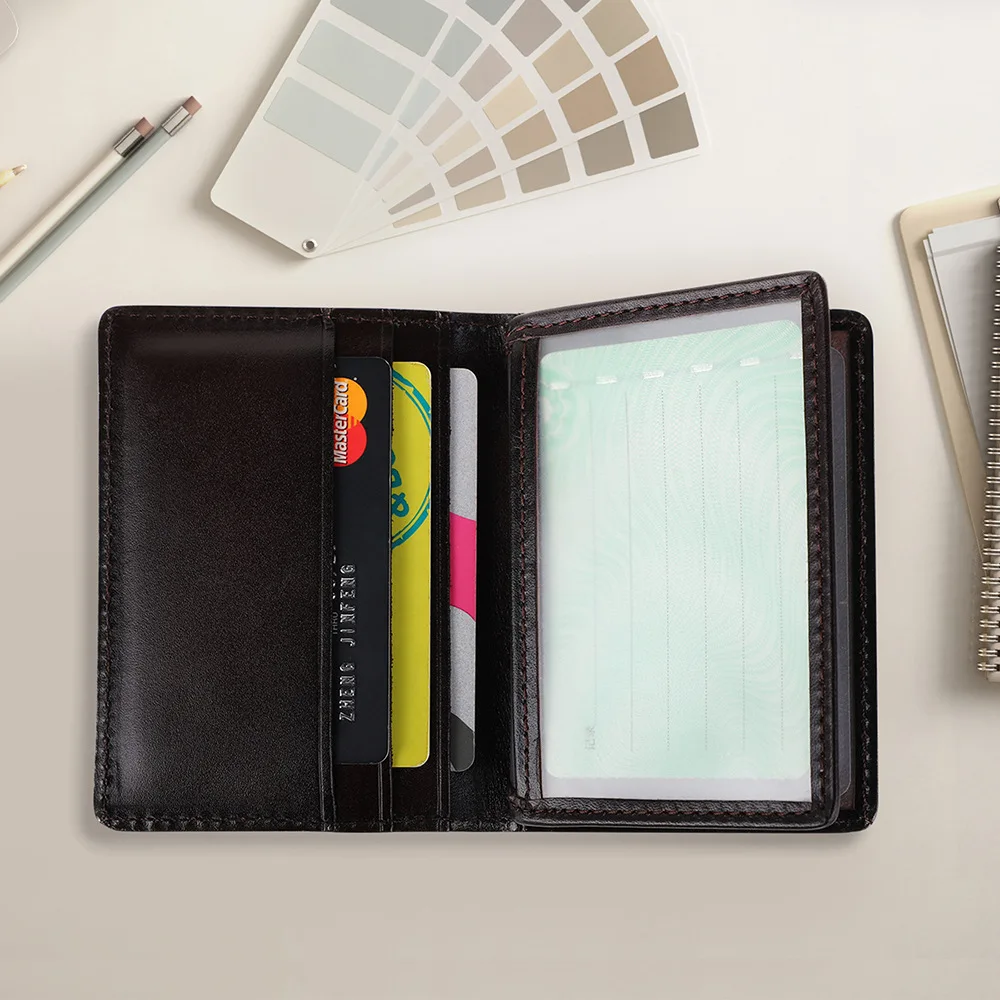 Driving License Mini Cardcase Business Multi-card Case Vintage Genuine Leather Tickets Organizer Cover Bank Credit Card Holder