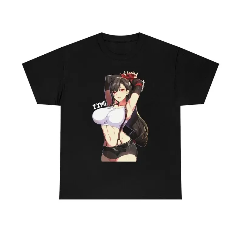 Tifa Final Fantasy Hot-Selling T-Shirt for Games Fans, New Style, Year-Round Popular, Personalized Apparel, Plus Size Unisex Y2K