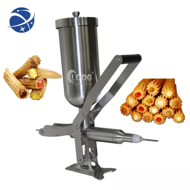 

YYHC Hot Sale Commercial Spanish Donuts Churros Filler 304 Stainless Steel 5L Manual Churros Filling Machine With 3 Nozzles