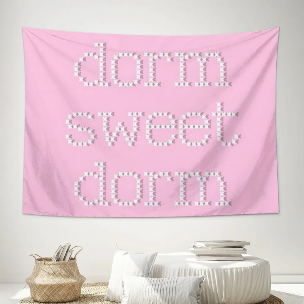 

dorm sweet dorm Tapestry Home Decoration Bedroom Colored Tapestry Living Aesthetic Macrame Wall Hanging