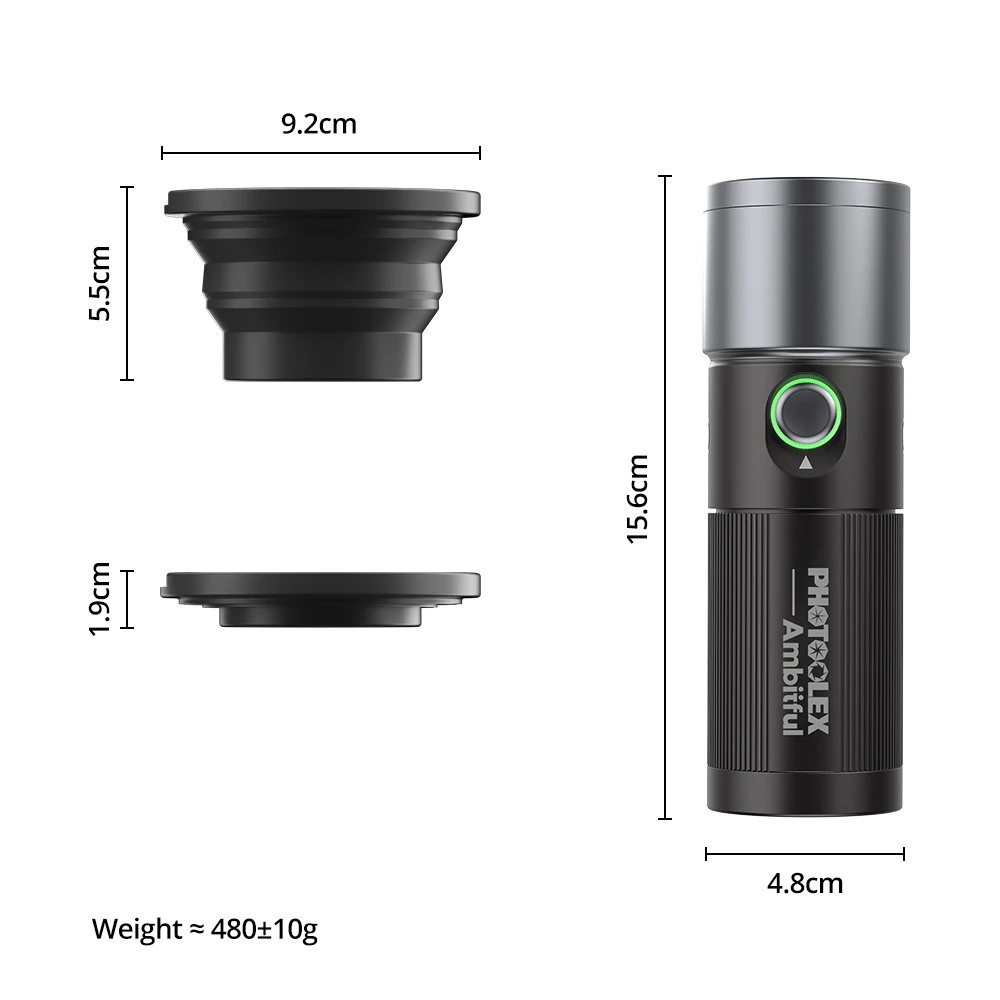 Ambitful 10W Flashlight Four Color Projection Light Built-in 8400mAh Rechargeable Battery For 4 hours Full power output image 2