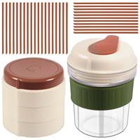 500ml Iced Brew Coffee Cup with Ice Cube Tray Leak-proof Airtight Iced Brew Coffee Bottle Portable Office Travel Coffee Tumbler