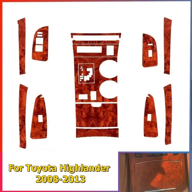 

Peach Wood Grain Interior Vinyl Stickers Trim Decals For Toyota Highlander 08-13