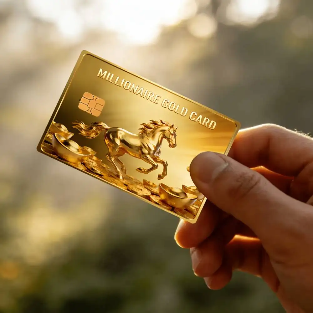 Millionaire Golden Credit Card Skin Sticker Bubble Free PVC Decal Skin For EBT Debit Transit Small Chip Cards