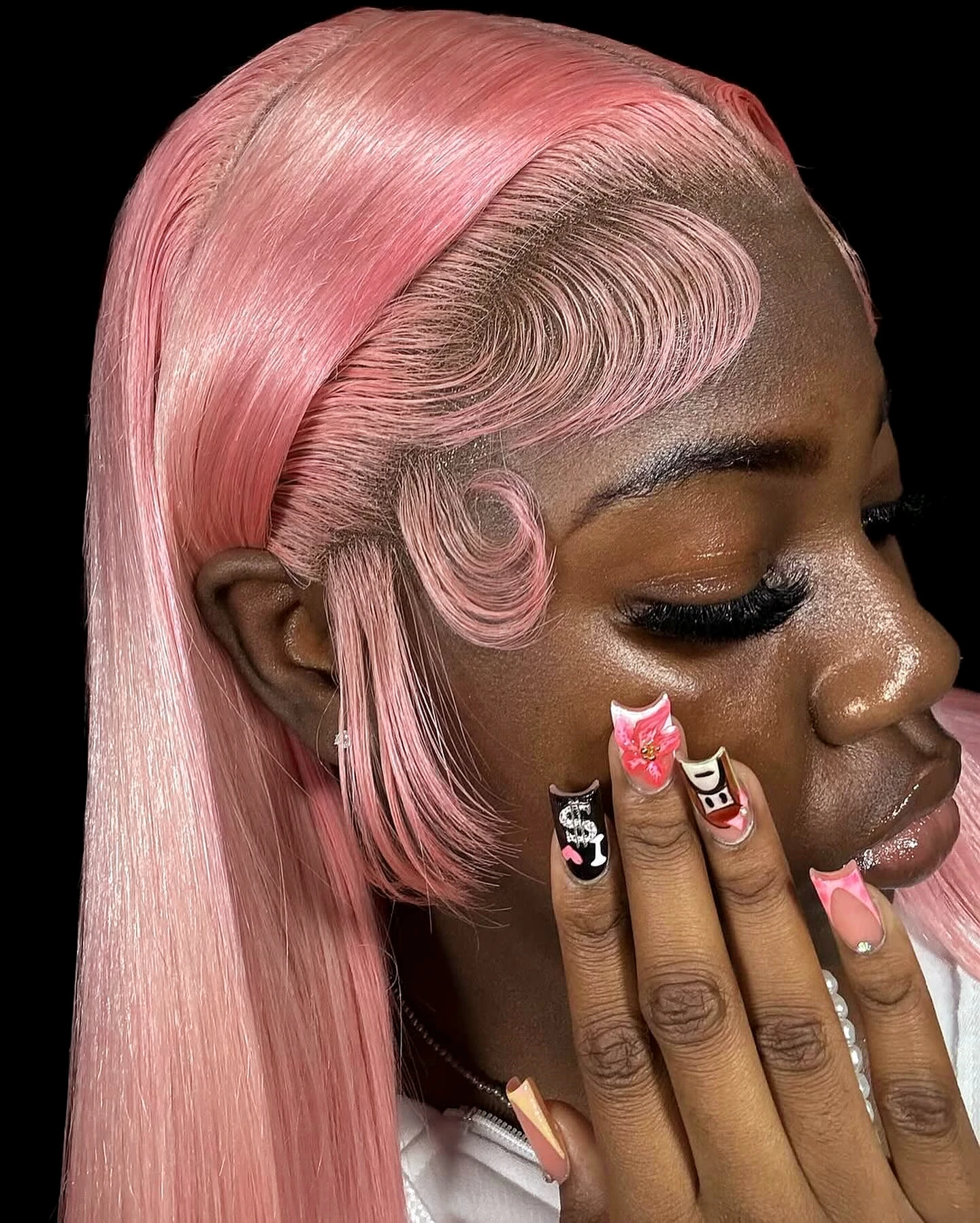 

13x6 HD Светло-розовый костяной прямой парик фронта шнурка Человеческие волосы 100% 30 36 дюймов Бразильский розовый цвет Парики фронтальной части шнурка для женщин