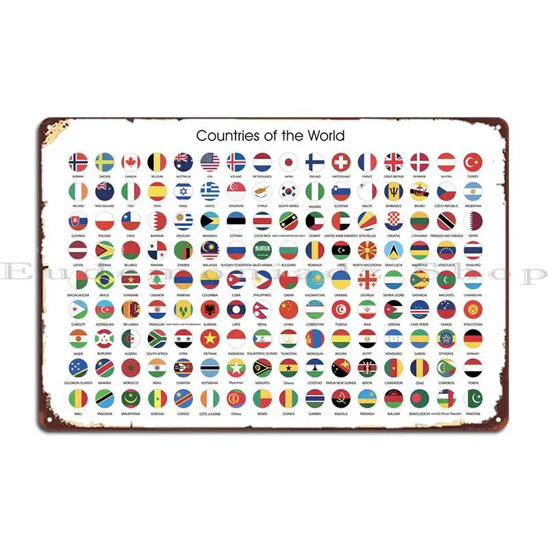 Countries Of World Metal Signs Rusty Home Club Bar Club Tin Sign Poster