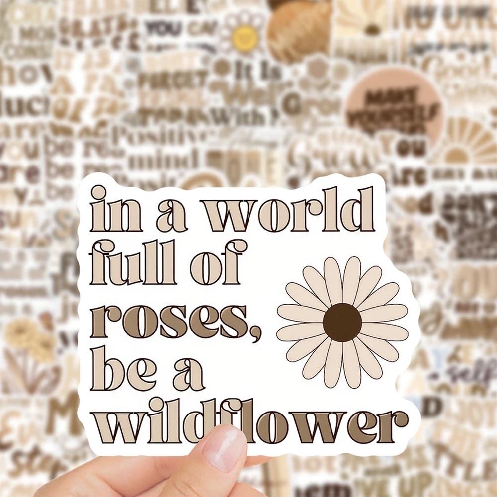 10/30/50pcs Bohemian Motivational Phrases Cartoon Graffiti Stickers Inspirational Quote Decals Waterproof DIY Laptop Notebook