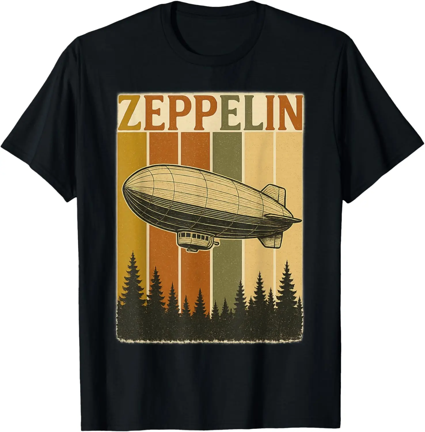 Retro Zeppelin Airship Shirt Vintage Rock Style For Men T-Shirt 100% Cotton Trendy Y2K Short-Sleeve Tee – Soft, Quick-Drying, &