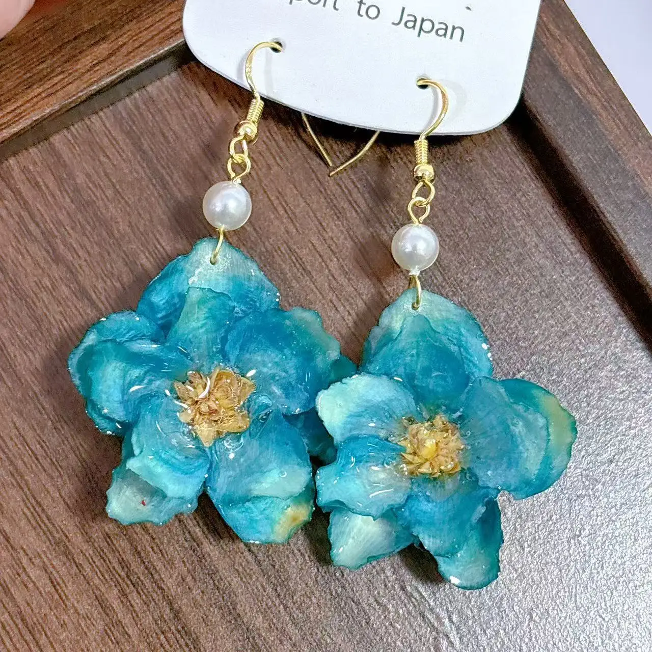 الرجعية بسيطة الأذن هوك زهرة حقيقية يقطر الغراء زهرة الأقراط