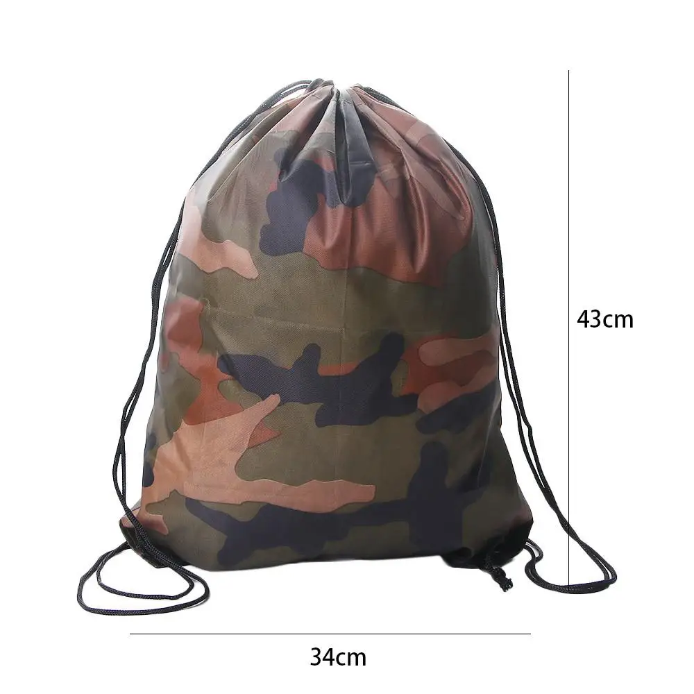 Outdoor Fashion Thicken Travel Shoes Clothes Storage Riding Portable Sports Bag Oxford Bag Backpack Camouflage Drawstring Bag