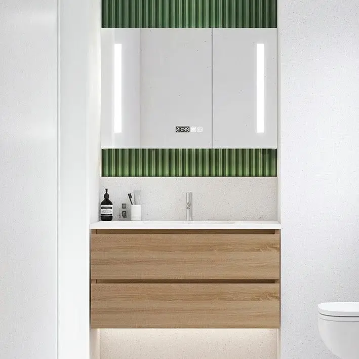 ~ Nordic Bathroom Cabinet Combination Modern Simple Integrated Ceramic Pool Hand Washing Washbasin Bathroom Table Sets