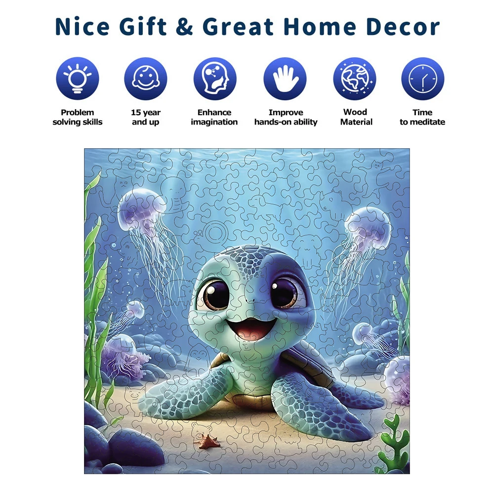 ปริศนาไม้สําหรับผู้ใหญ่,เต่าน้อยใต้ทะเลปริศนา,ของขวัญวันหยุดพิเศษสําหรับครอบครัวเพื่อน Modern Art Home Decor